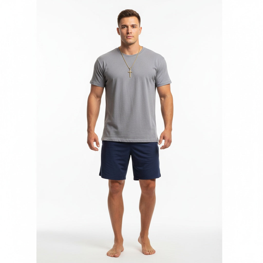 Rope Chain Necklace with Cross Pendant in 24K Gold, 3mm 18",20", Unisex - Incredible Chic Collections® LLC