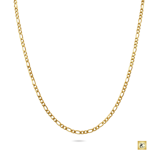 Incredible Chic Figaro Chain Necklace in 14K Yellow Gold, 4mm – 22" Unisex - Incredible Chic Collections® LLC